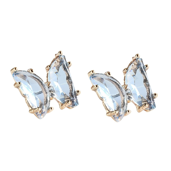 Transparent Butterfly Ear Stud Simple Faux Crystal Earring Women Eardrop Jewelry Image 2