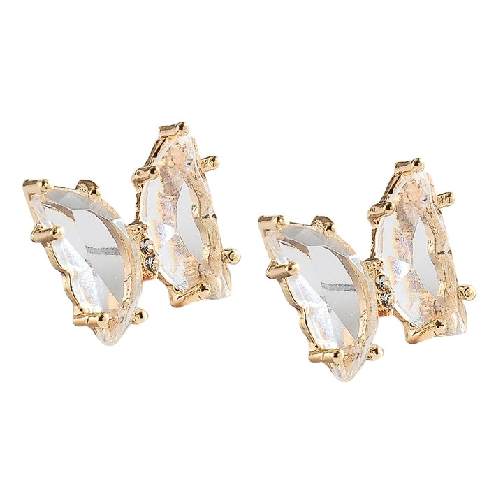 Transparent Butterfly Ear Stud Simple Faux Crystal Earring Women Eardrop Jewelry Image 7