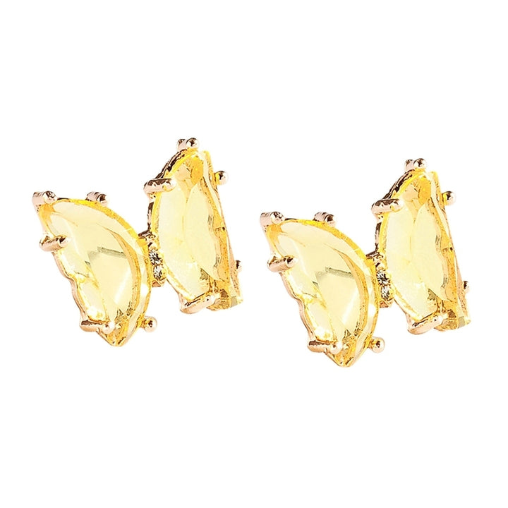 Transparent Butterfly Ear Stud Simple Faux Crystal Earring Women Eardrop Jewelry Image 8