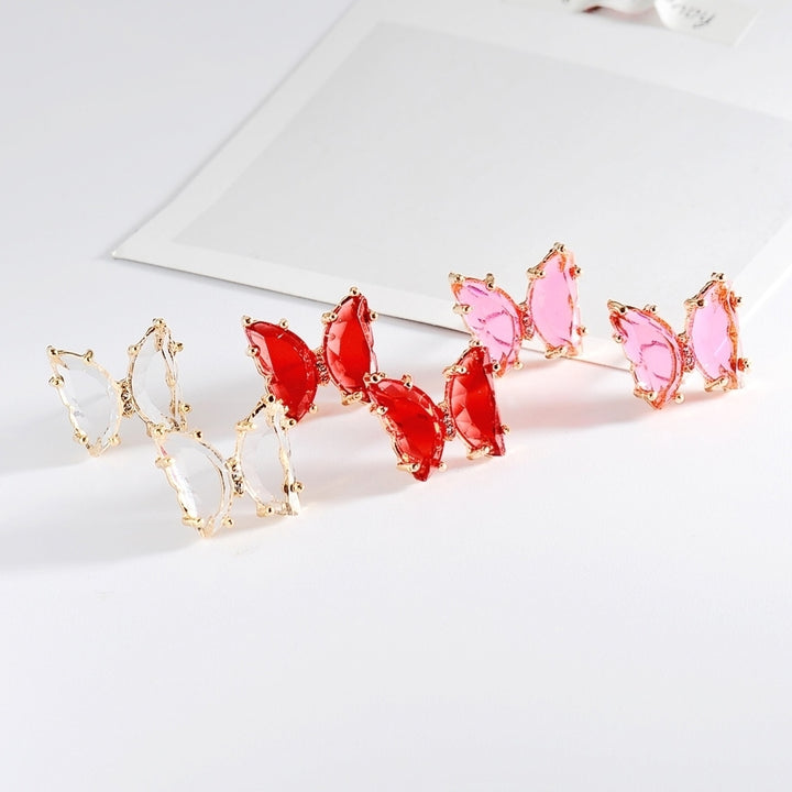 Transparent Butterfly Ear Stud Simple Faux Crystal Earring Women Eardrop Jewelry Image 11