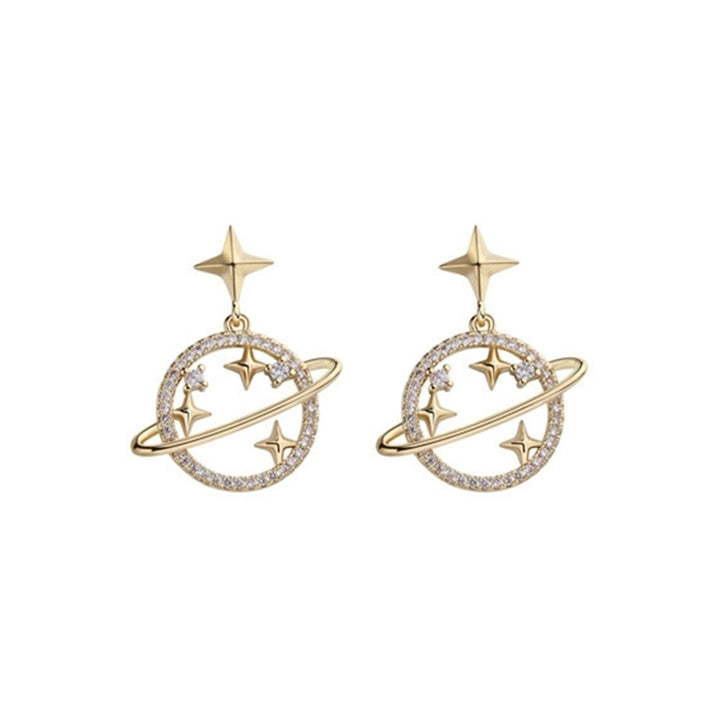 Women Creative Asteroid Shape Eardrop Star Ear Stud Hoop Earrings Jewelry Gift Image 8