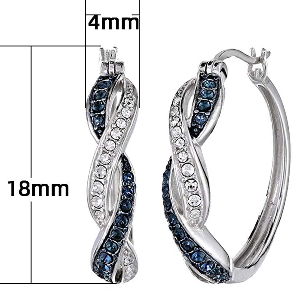 Two-tone Fashion Women Alloy Rhinestone Ear Hoop Earrings Jewelry Accessory Gift Image 6