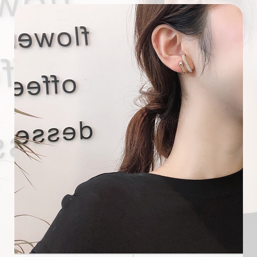 Women Simple Style Rhinestone U Shape Ear Stud Earrings Jewelry Accessories Image 6