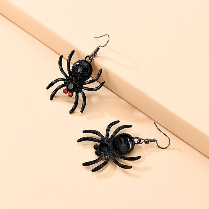 2Pair Gothic Style Spider Shape Eardrop Hook Earrings Women Jewelry Accessories Image 3