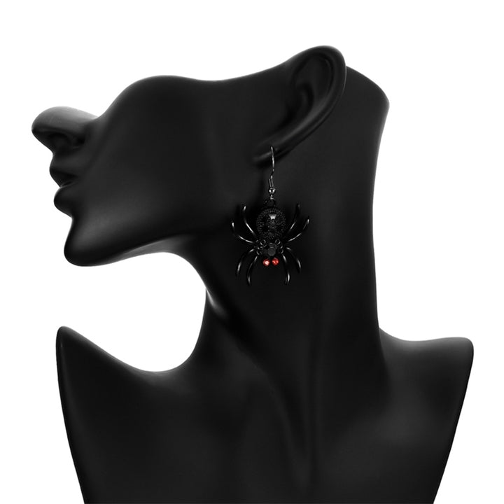 2Pair Gothic Style Spider Shape Eardrop Hook Earrings Women Jewelry Accessories Image 4