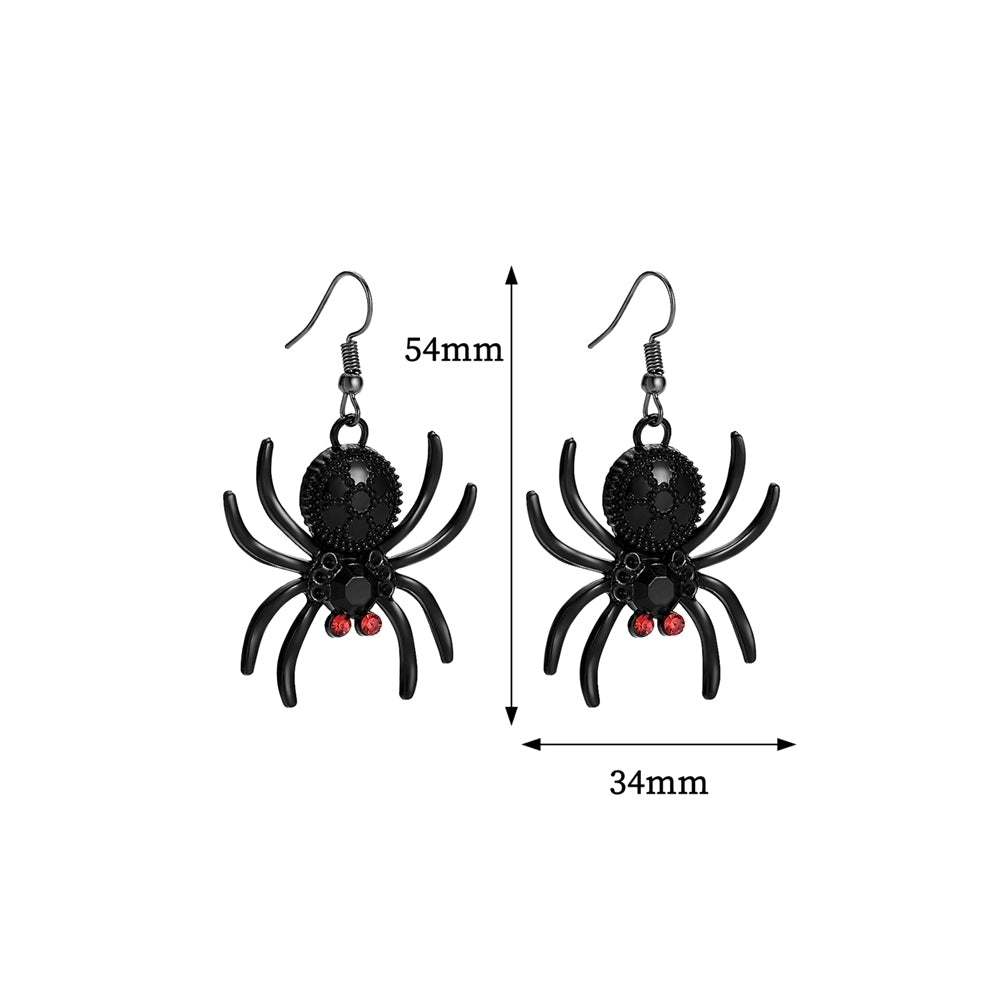 2Pair Gothic Style Spider Shape Eardrop Hook Earrings Women Jewelry Accessories Image 4