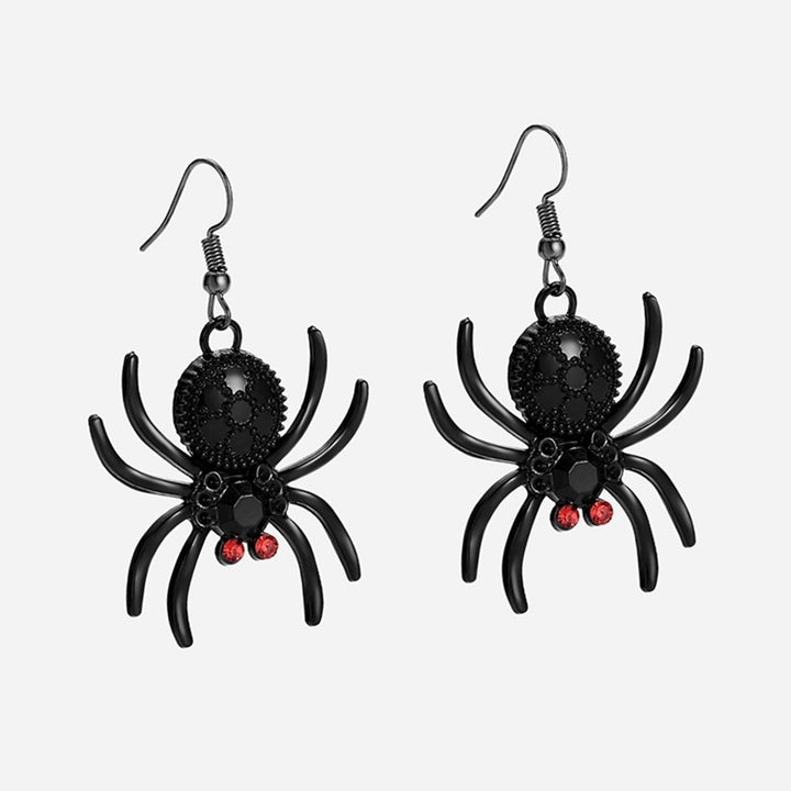 2Pair Gothic Style Spider Shape Eardrop Hook Earrings Women Jewelry Accessories Image 6