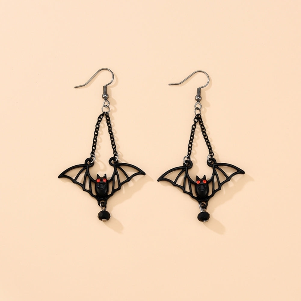 Women Creative Bat Shape Eardrop Hook Earrings Jewelry Gift Image 3