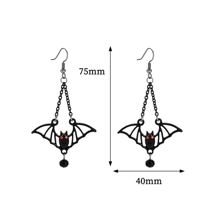 Women Creative Bat Shape Eardrop Hook Earrings Jewelry Gift Image 4