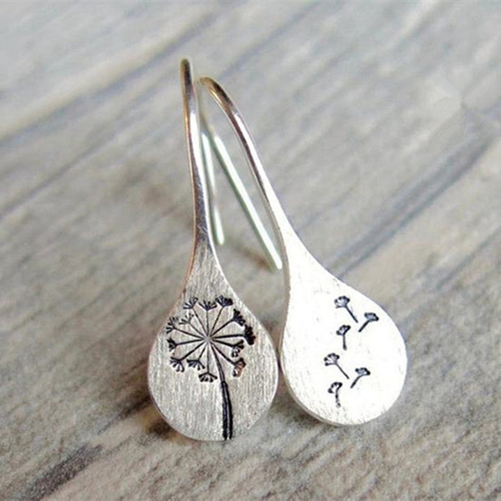 Retro Simple Dandelion Silver-plated Ladies Fashion Earrings Jewelry Accessory Image 1