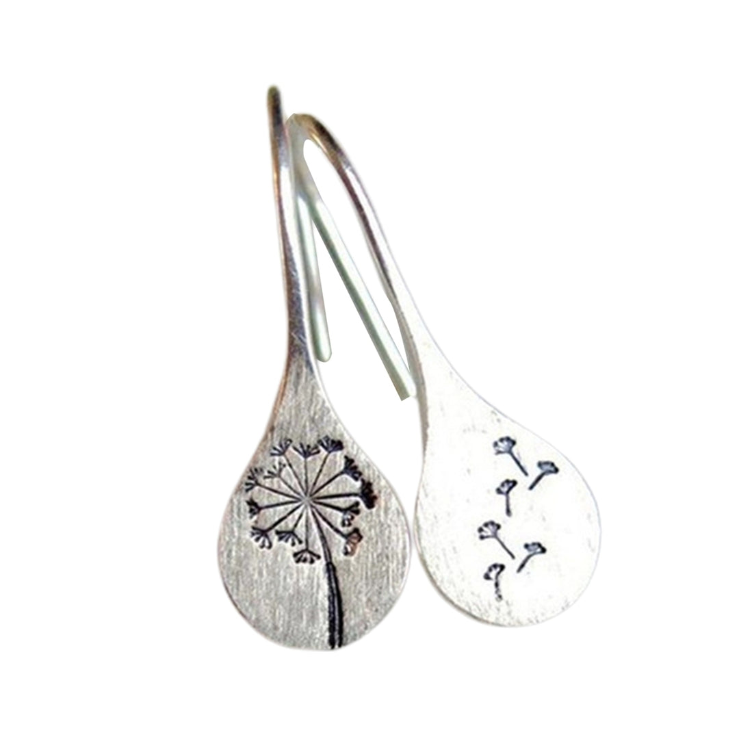 Retro Simple Dandelion Silver-plated Ladies Fashion Earrings Jewelry Accessory Image 6