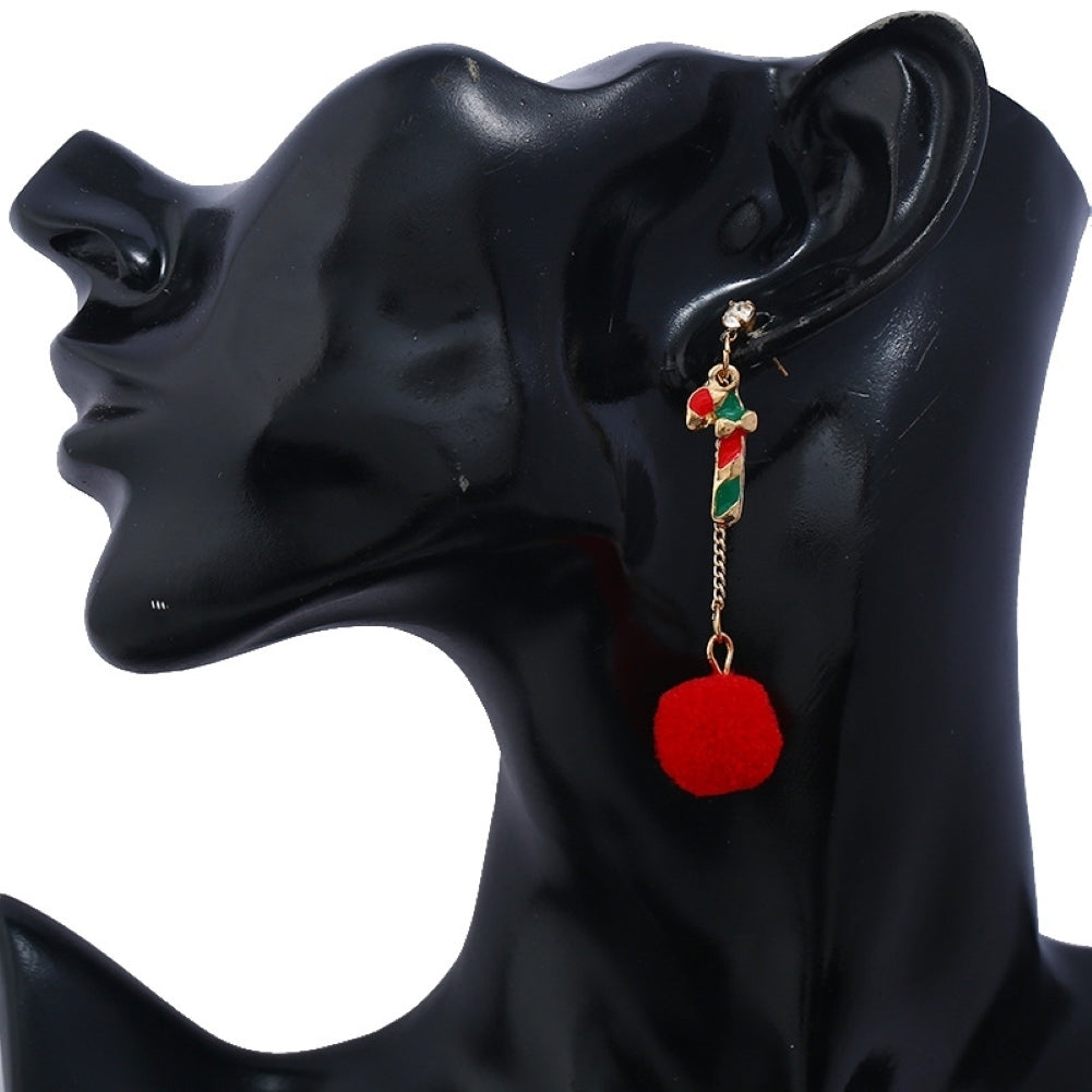 Women Creative Christmas Hat Shape Ear Stud Dangle Earring Pendant Jewelry Decor Image 8