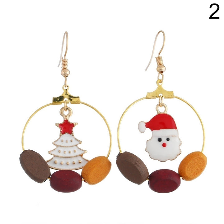 Women Creative Christmas Hat Shape Ear Stud Dangle Earring Pendant Jewelry Decor Image 10