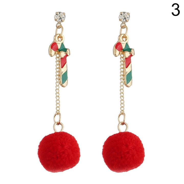 Women Creative Christmas Hat Shape Ear Stud Dangle Earring Pendant Jewelry Decor Image 11