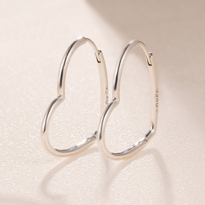 Fashion Simple Women Love Heart Shape Metal Earrings Party Banquet Jewelry Gift Image 3