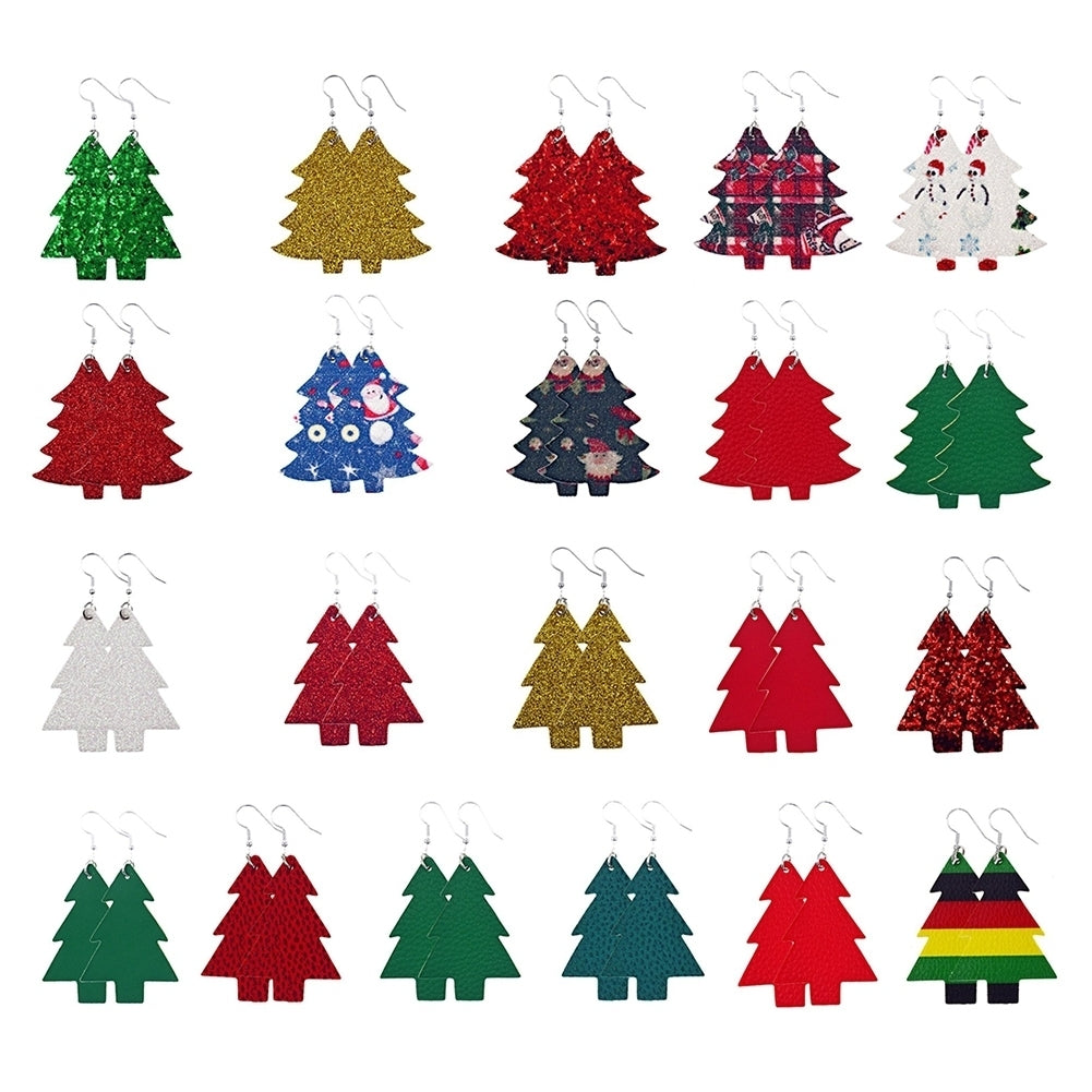 2 Pair Women Fashionable Christmas Tree Eardrop Hook Earrings Jewelry Accessory Image 1