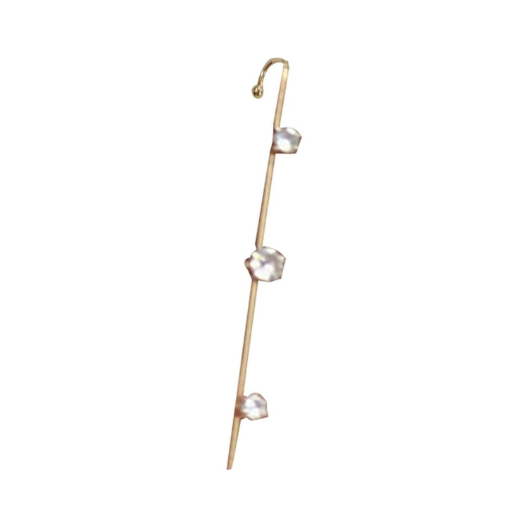 1Pc Women Stylish Ear Wrap Hook Stud Surround Diagonal Inlaid Piercing Earring Image 4