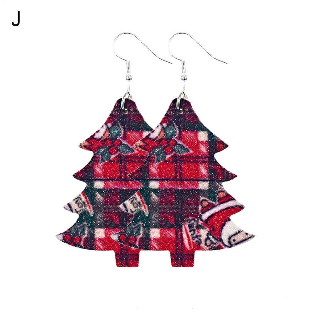 2 Pair Women Fashionable Christmas Tree Eardrop Hook Earrings Jewelry Accessory Image 10