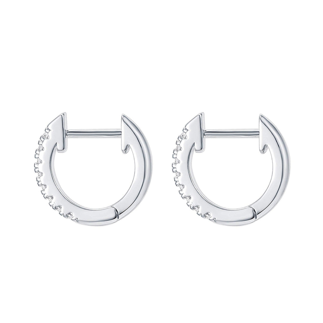 Women Simple Rhinestone Round Shape Stainless Steel Anti-allergic Hoop Earrings Image 7