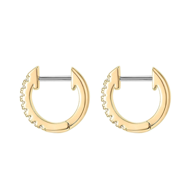 Women Simple Rhinestone Round Shape Stainless Steel Anti-allergic Hoop Earrings Image 8