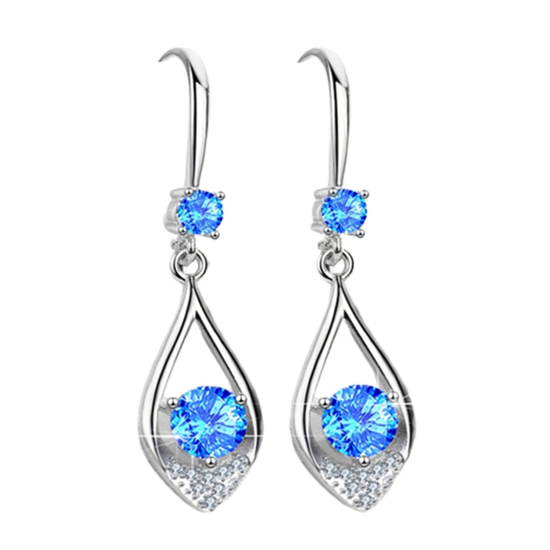 Women Fashion Cute Water Drop Rhinestone Anti-Allergic Hook Earrings Eardrop Image 10