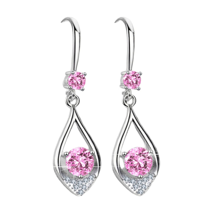 Women Fashion Cute Water Drop Rhinestone Anti-Allergic Hook Earrings Eardrop Image 11