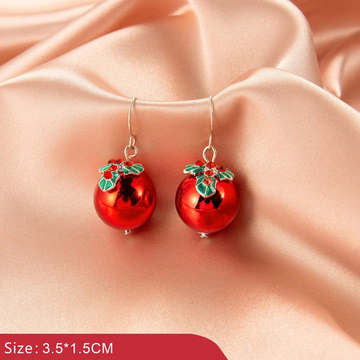 1 Pair Female Christmas Tree Pattern Earrings Simple Style Snowman Bell Ear Stud Image 6