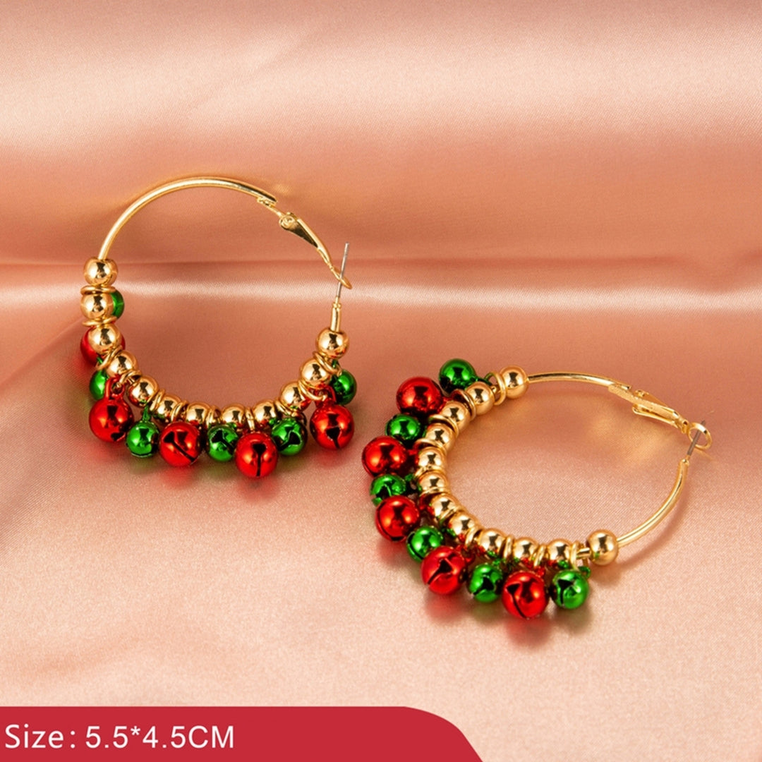 1 Pair Female Christmas Tree Pattern Earrings Simple Style Snowman Bell Ear Stud Image 7