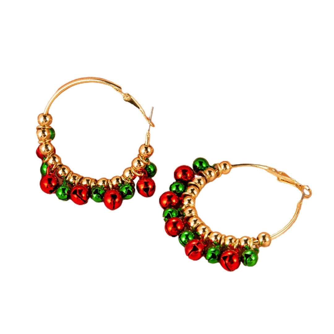 1 Pair Female Christmas Tree Pattern Earrings Simple Style Snowman Bell Ear Stud Image 8