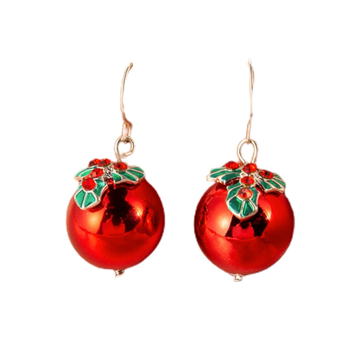 1 Pair Female Christmas Tree Pattern Earrings Simple Style Snowman Bell Ear Stud Image 9