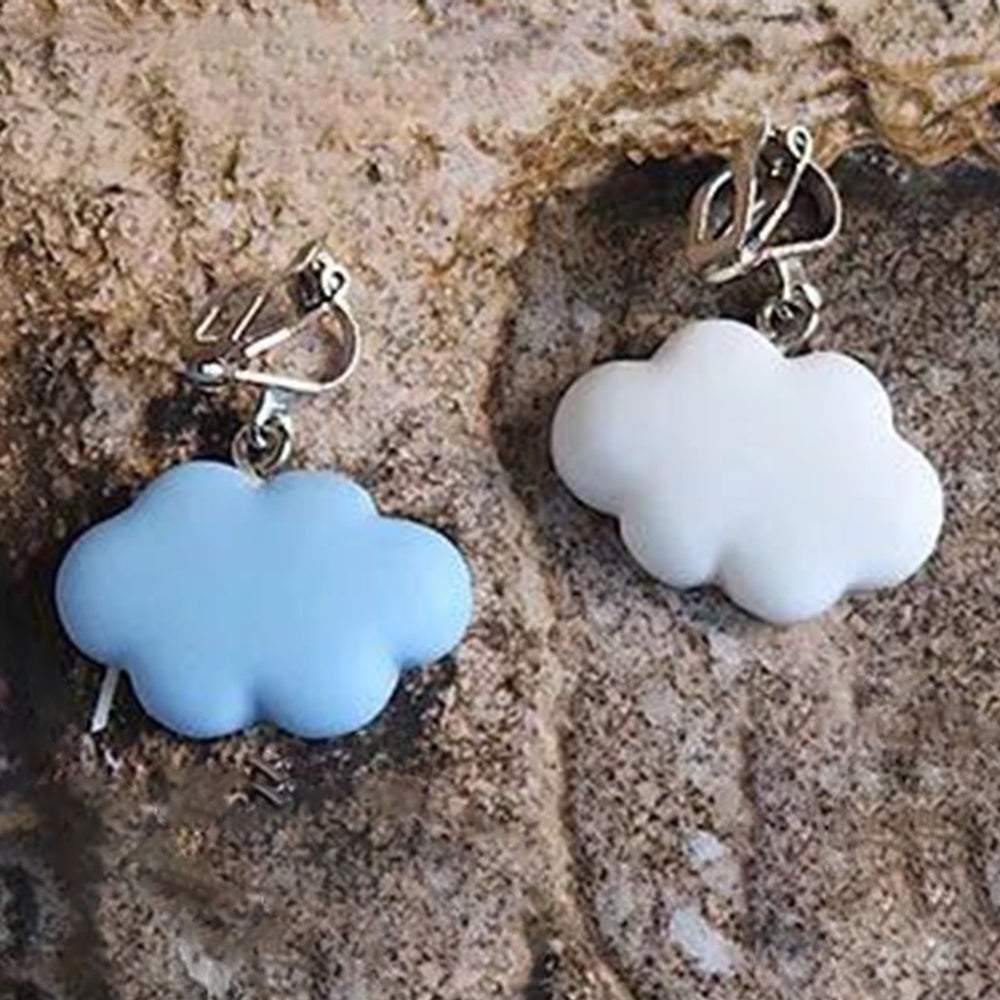 Cute Cloud Shape Dangle Earrings Ear Hook Weather Jewelry Accessory for Girls Image 2