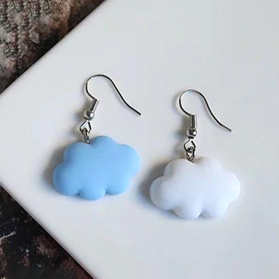 Cute Cloud Shape Dangle Earrings Ear Hook Weather Jewelry Accessory for Girls Image 3