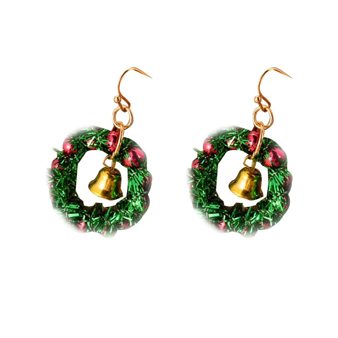 1 Pair Female Christmas Tree Pattern Earrings Simple Style Snowman Bell Ear Stud Image 11