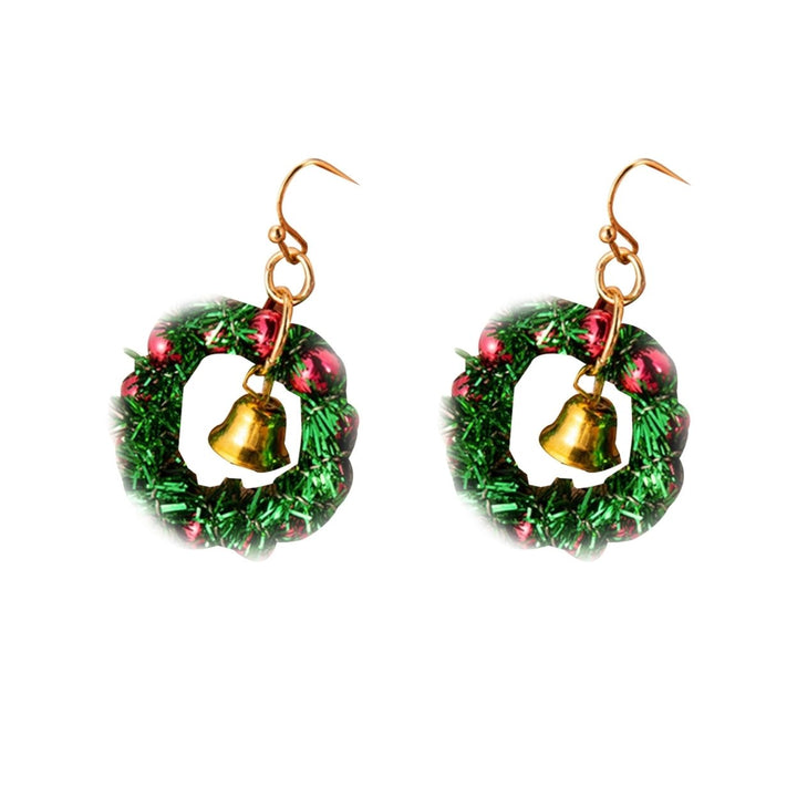 1 Pair Female Christmas Tree Pattern Earrings Simple Style Snowman Bell Ear Stud Image 1