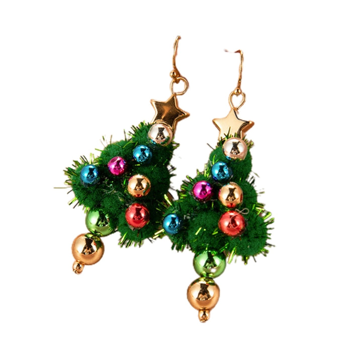 1 Pair Female Christmas Tree Pattern Earrings Simple Style Snowman Bell Ear Stud Image 12