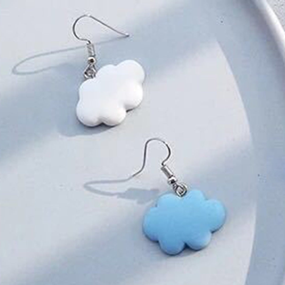 Cute Cloud Shape Dangle Earrings Ear Hook Weather Jewelry Accessory for Girls Image 4