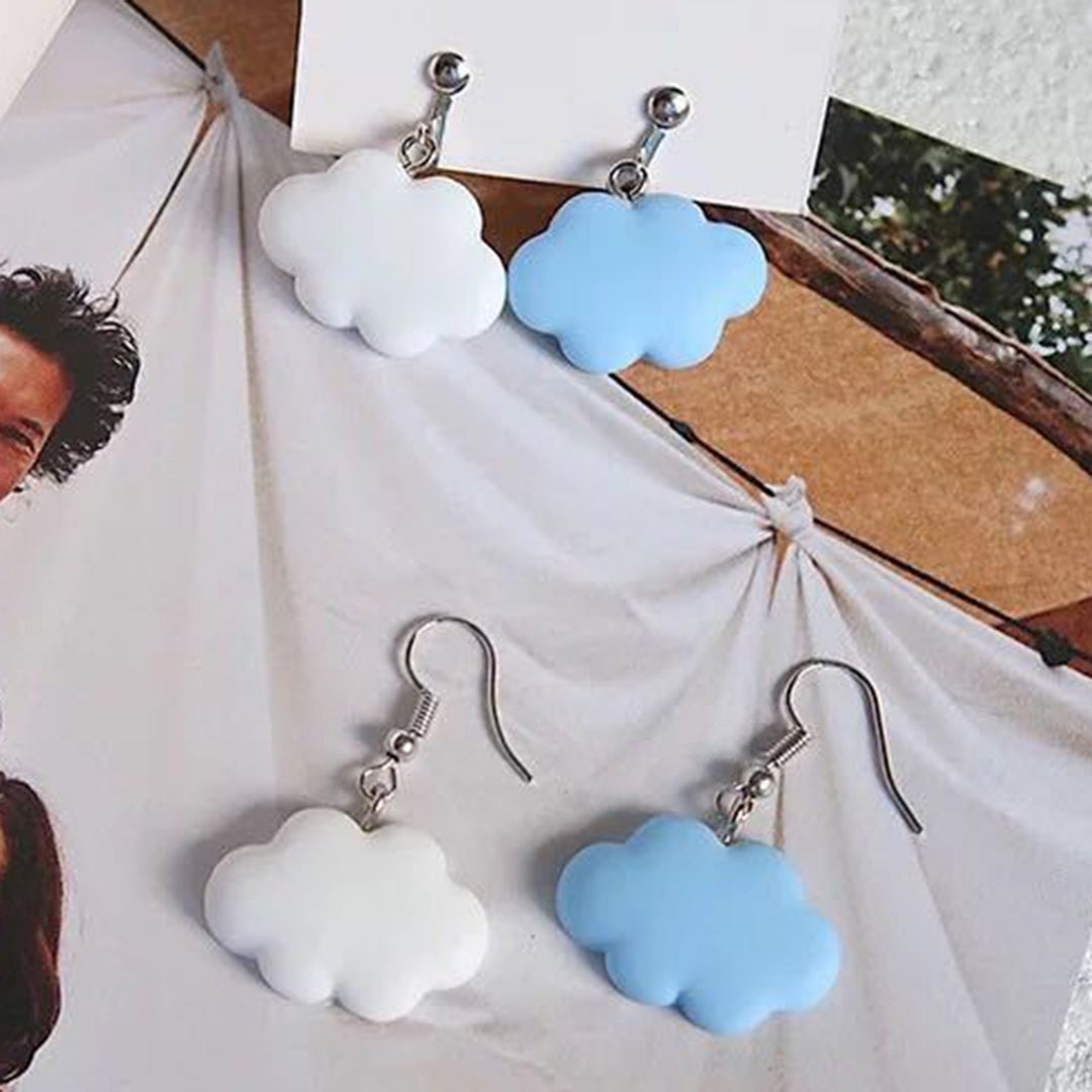 Cute Cloud Shape Dangle Earrings Ear Hook Weather Jewelry Accessory for Girls Image 6