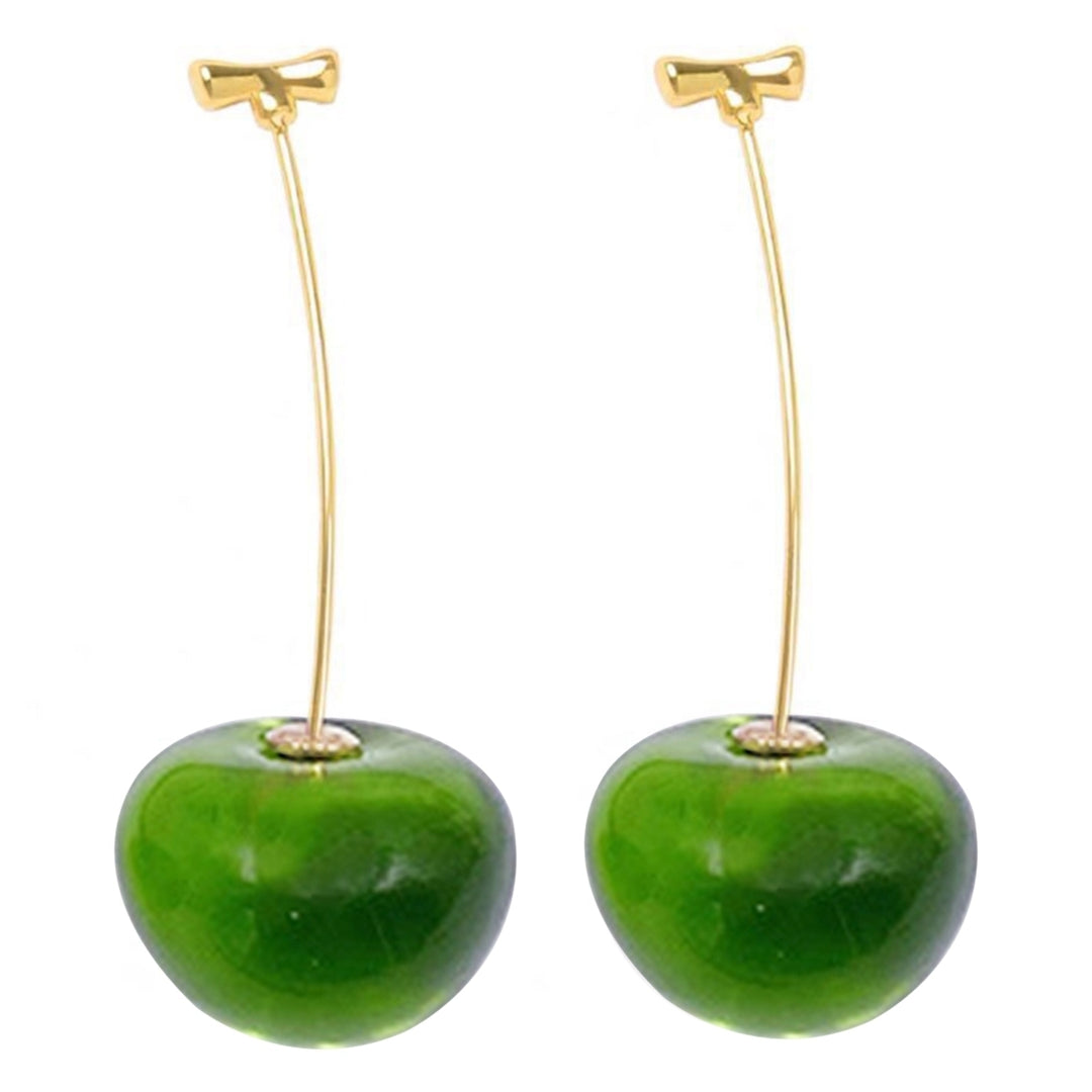 1 Pair Women Sweet Cherry Fruit Pendent Earrings Studs Jewelry Accessories Gift Image 3