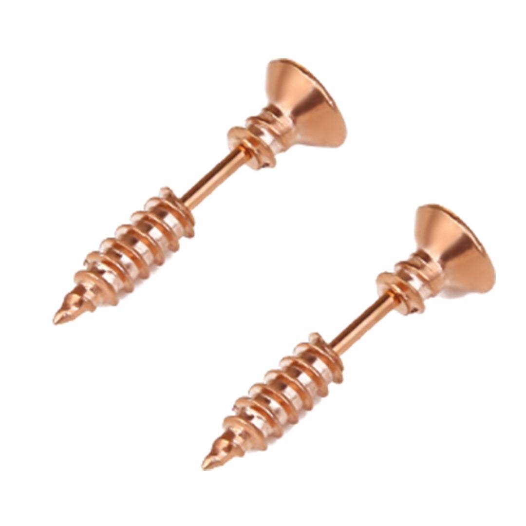 Funny Screw Shape Ear Studs Cool Double-Sided Earrings Fashion Jewelry Gift Image 2