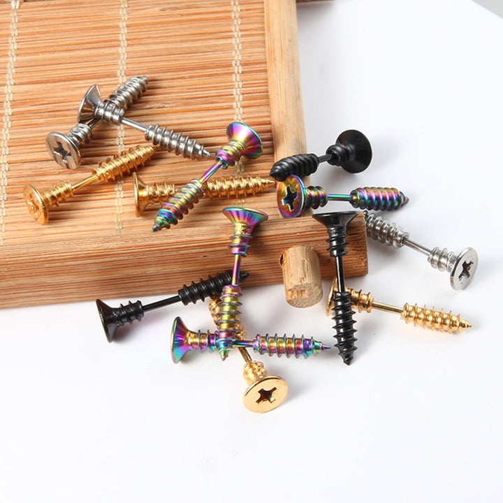 Funny Screw Shape Ear Studs Cool Double-Sided Earrings Fashion Jewelry Gift Image 12