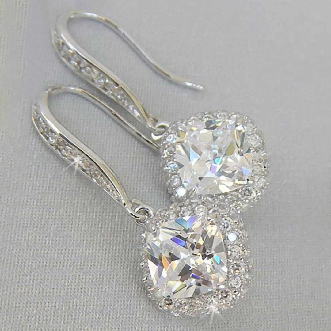 Cubic Zirconia Hanging Drop Dangle Ear Hook Earring Party Jewelry Accessory Gift Image 2