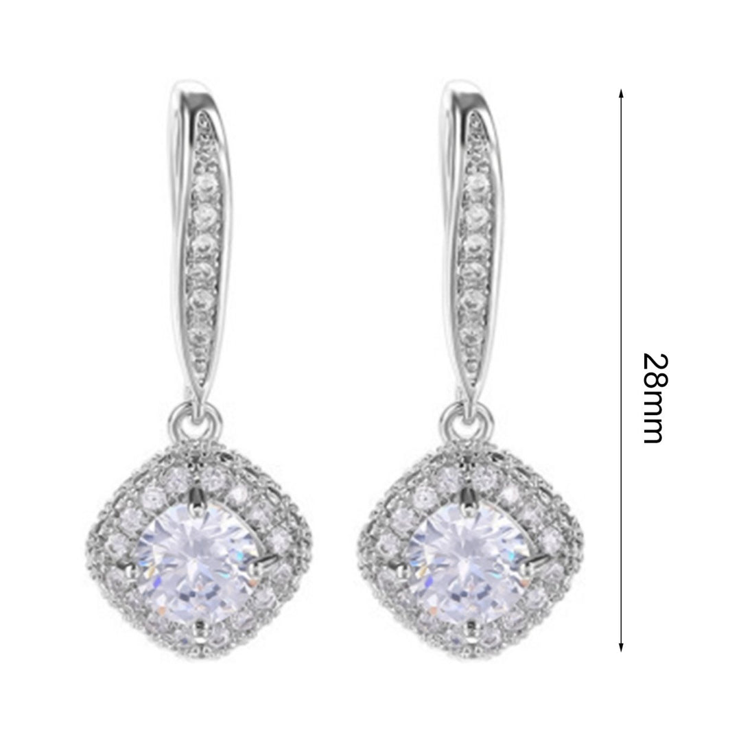 Cubic Zirconia Hanging Drop Dangle Ear Hook Earring Party Jewelry Accessory Gift Image 3