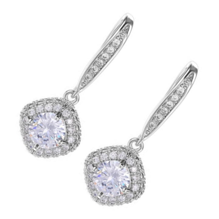 Cubic Zirconia Hanging Drop Dangle Ear Hook Earring Party Jewelry Accessory Gift Image 4