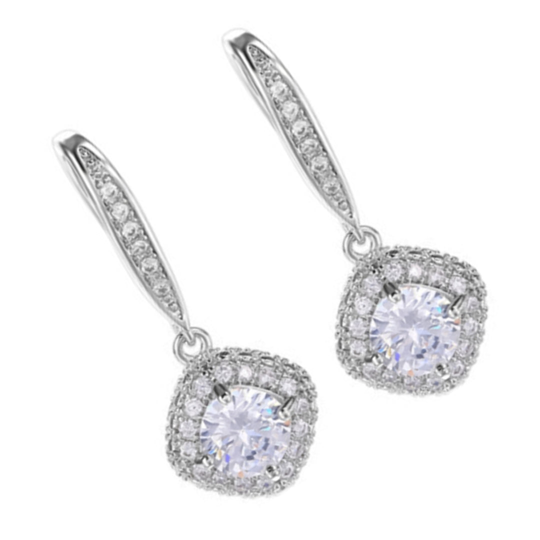 Cubic Zirconia Hanging Drop Dangle Ear Hook Earring Party Jewelry Accessory Gift Image 4