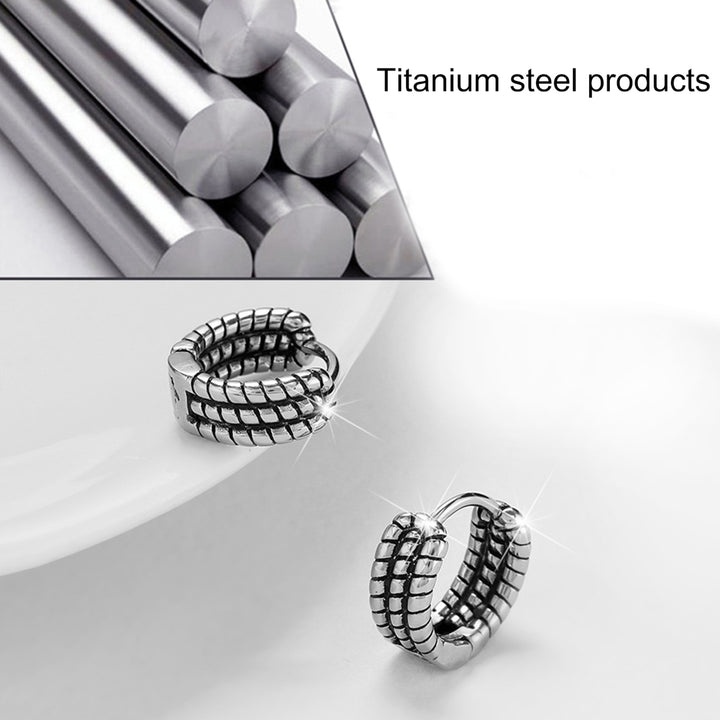 Men Stylish All-Match Wear-resistant Stainless Steel Earring Jewelry Accessory Image 3