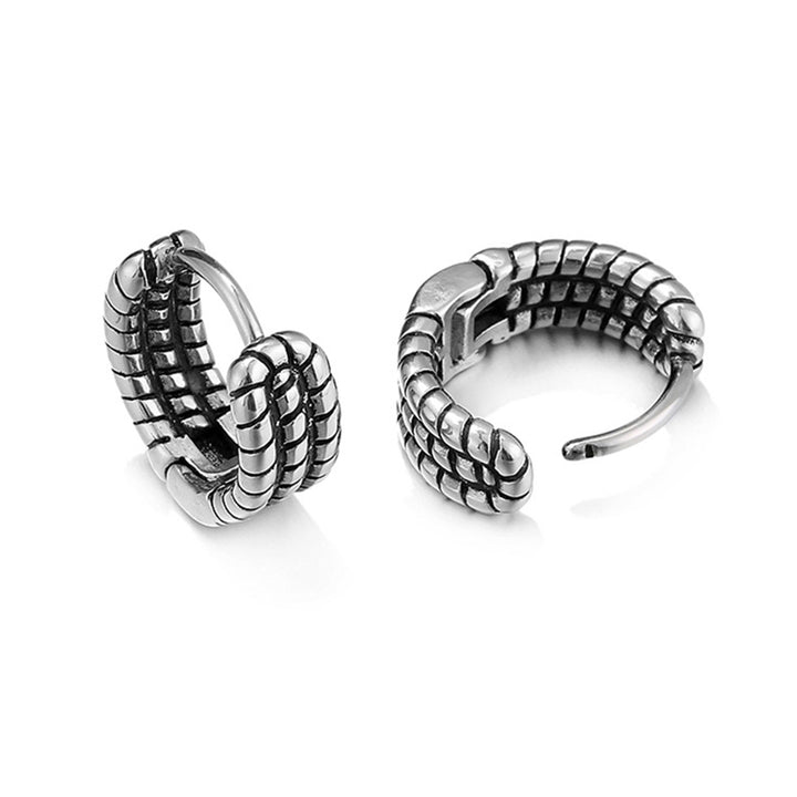 Men Stylish All-Match Wear-resistant Stainless Steel Earring Jewelry Accessory Image 4