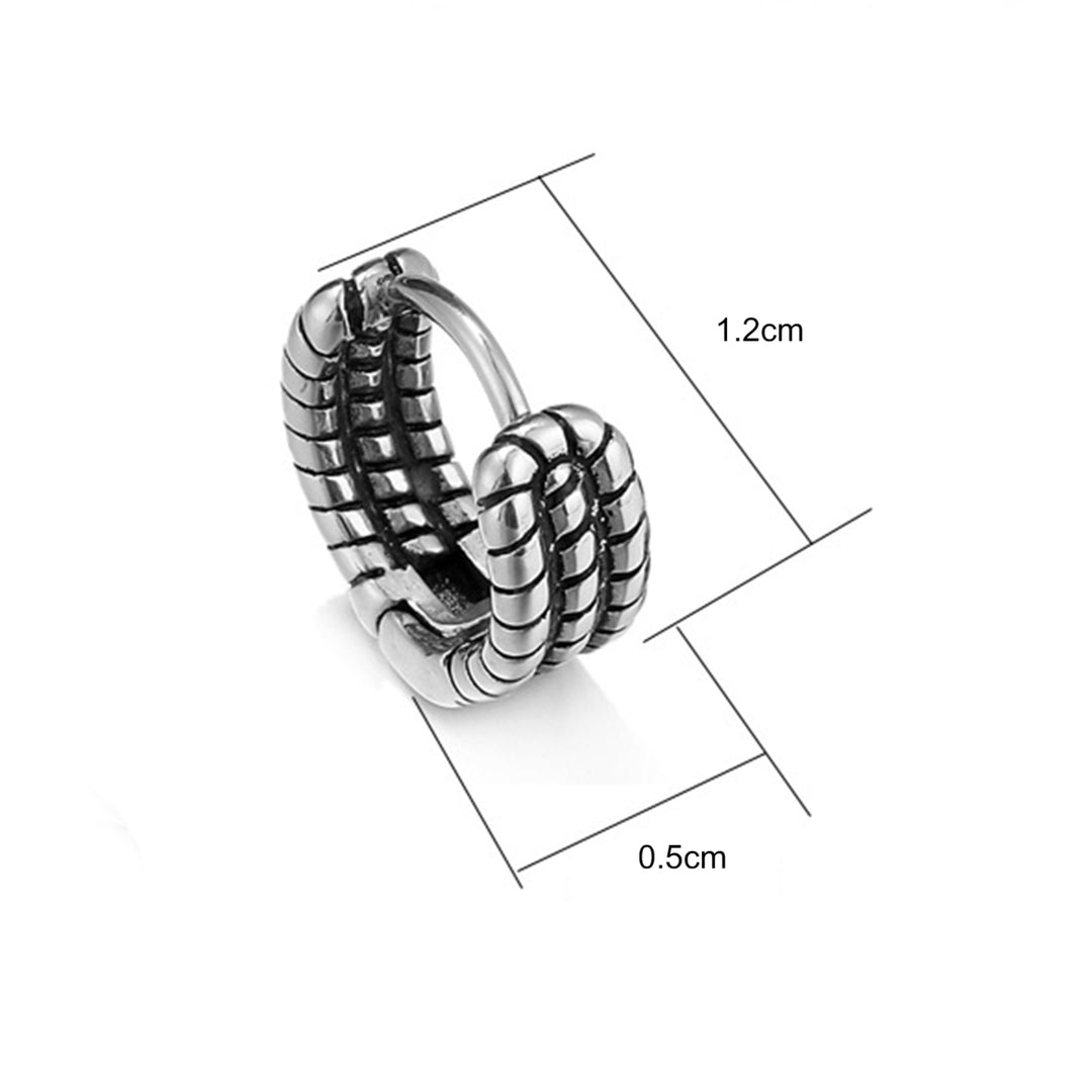 Men Stylish All-Match Wear-resistant Stainless Steel Earring Jewelry Accessory Image 4