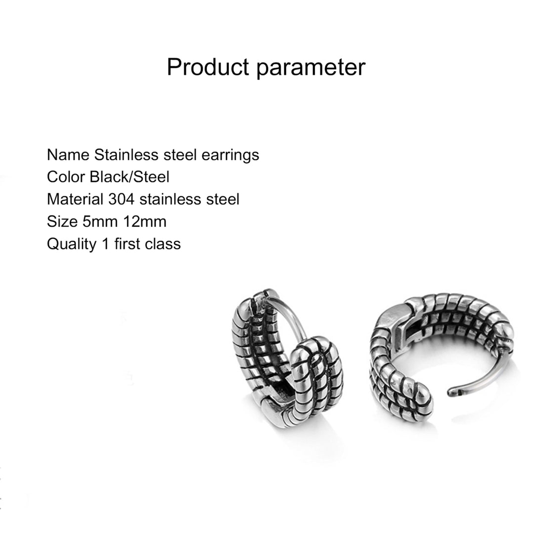 Men Stylish All-Match Wear-resistant Stainless Steel Earring Jewelry Accessory Image 6