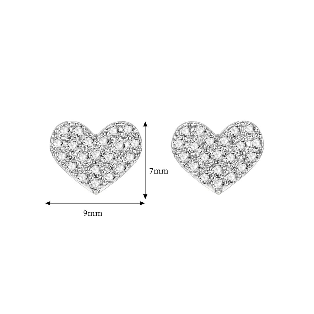 Women Simple Cubic Zirconia Geometric Heart Round Shape Ear Stud Jewelry Gift Image 9