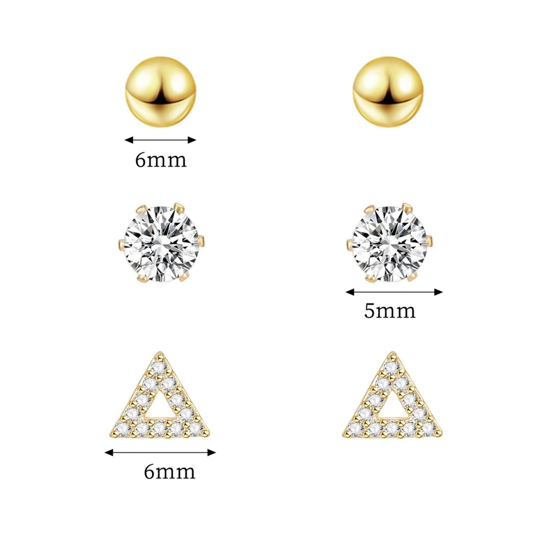 Women Fashion Cubic Zirconia Curved C Shape Ear Stud Earrings Jewelry Accessory Image 6